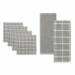 Food Network® Windowpane Grid Dishcloth & Kitchen Towel 6-pk. Gray -Food Network Shop unnamed file 1076