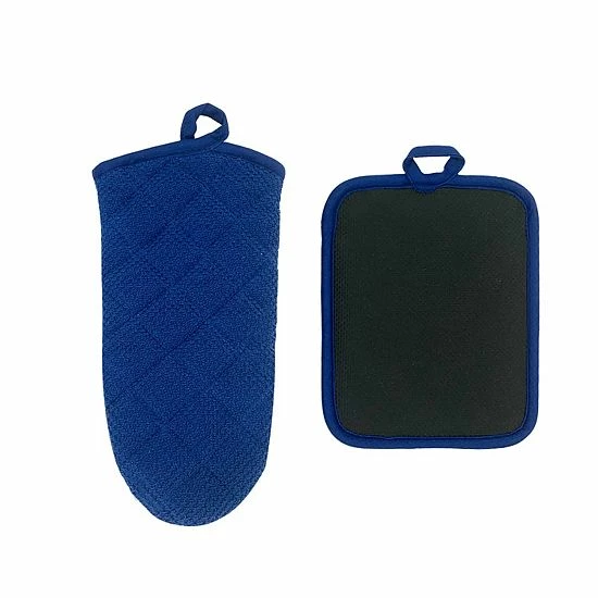 Food Network™ Terry Neoprene Oven Mitt & Pot Holder Set Khaki 4 Food Network™ Terry Neoprene Oven Mitt & Pot Holder Set Khaki - Image 2