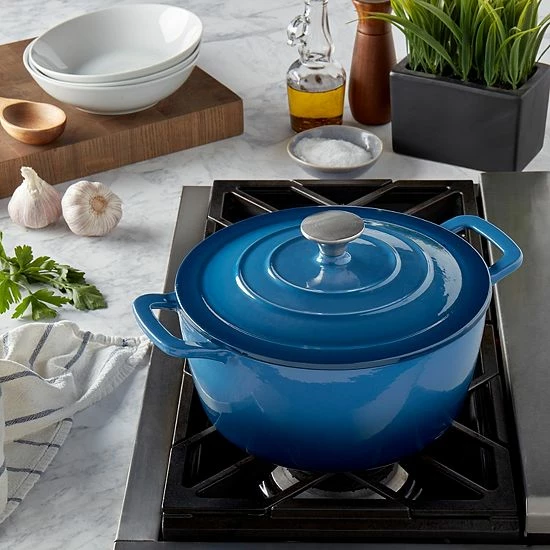 Food Network™ 5-qt. Enameled Cast-Iron Dutch Oven Gray Ombre 8 Food Network™ 5-qt. Enameled Cast-Iron Dutch Oven Gray Ombre - Image 6