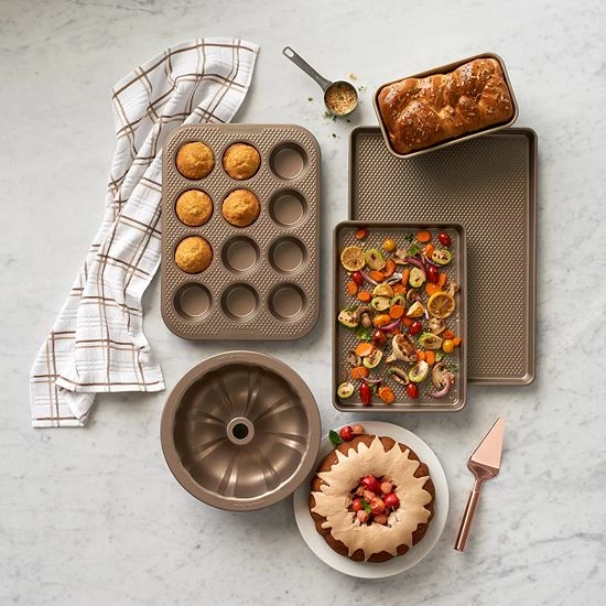 Food Network™ Textured Performance Series 12-Cup Nonstick Muffin Pan Bronze 4 Food Network™ Textured Performance Series 12-Cup Nonstick Muffin Pan Bronze - Image 2